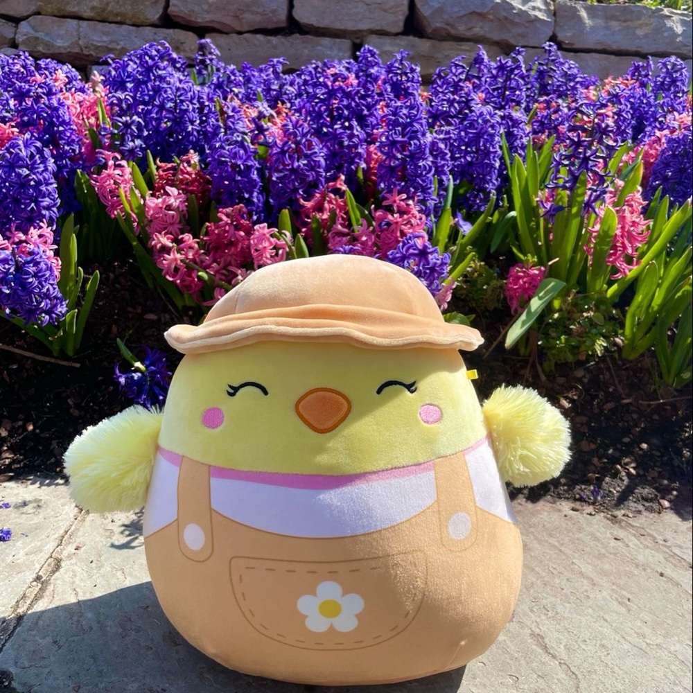 Squishmallow 12" Aimee The Chick with Overalls & Hat 2022 Easter Stuffed Animal